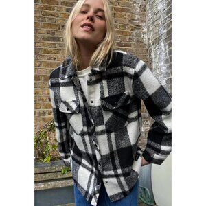 BDG Urban Outfitters Black and White Plaid Button Up Women's Shacket Jacket Smal